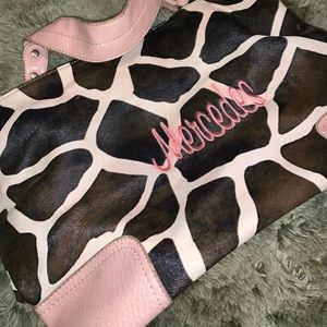 Personalized Mercedes giraffe animal print purse